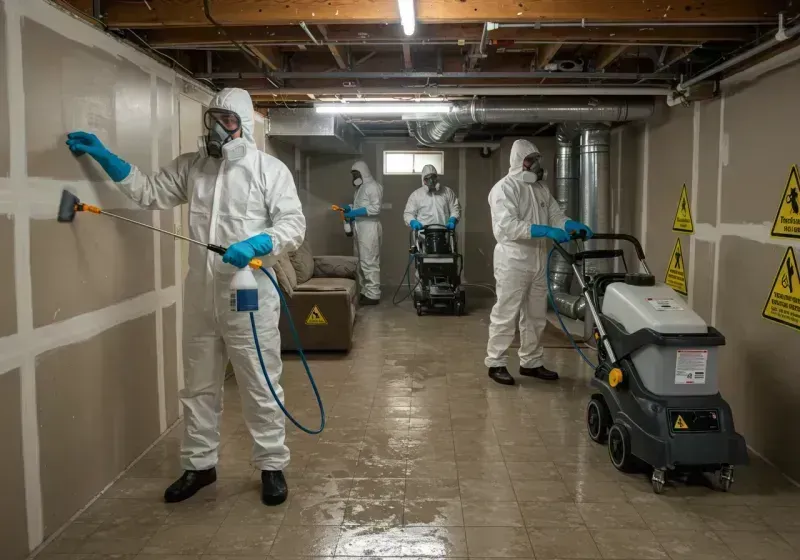 Basement Moisture Removal and Structural Drying process in Pismo Beach, CA